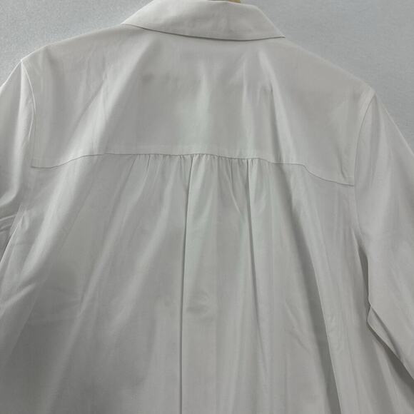 New Foxcroft Button Front Non Iron Shirt Womens 1X White Capsule Office Career - Picture 6 of 13